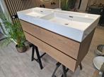 Masssief eiken houten badmeubel met wastafel! 120cm