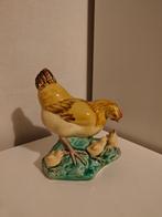 Vintage Shiwan keramiek kip met kuikens beeldje, Verzamelen, Beelden en Beeldjes, Ophalen of Verzenden, Zo goed als nieuw, Dier