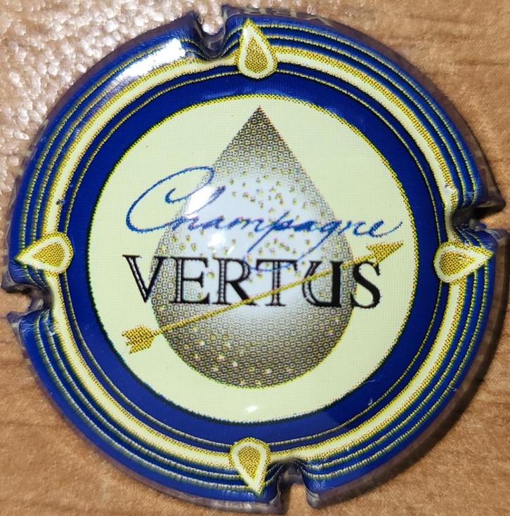 Champagnecapsule VERTUS blauwe omtrek nr.01b, Verzamelen, Wijnen, Nieuw, Champagne, Frankrijk, Ophalen of Verzenden