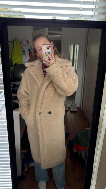 Loavies warme lange beige jas XS beschikbaar voor biedingen