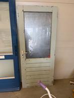 Hardhouten Buitendeur met Glas, Doe-het-zelf en Verbouw, Deuren en Horren, Ophalen, Gebruikt, 80 tot 100 cm, Minder dan 200 cm