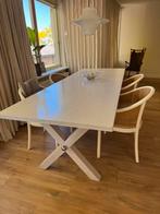 Eetkamer tafel wit gebeitst, Ophalen, Gebruikt, 75 cm of meer, 200 cm of meer