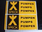 2x sticker speck logo pumpen pums pompes pompen, Verzenden, Zo goed als nieuw, Bedrijf of Vereniging
