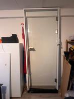 Glazen deur incl stalen kozijn, Doe-het-zelf en Verbouw, Kozijnen en Schuifpuien, Deurkozijn, Zo goed als nieuw, Metaal, Inclusief glas