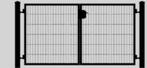 dubbele draaipoort zwart, met schade, Ophalen, Nieuw, 150 tot 200 cm, IJzer