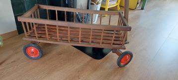 Brocant retro vintage bolderkar hout  beschikbaar voor biedingen