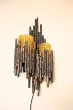Amber Murano glass wall lamp by Marcello Fantoni, Antiek en Kunst, Ophalen of Verzenden