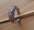 zilveren ring met schitterende steentjes [449], Verzenden, Dame, Zilver, Zilver