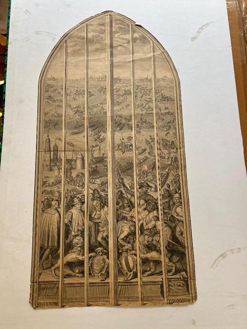 Antieke prent 1603  Het Ontzet van Leiden Pieter Tanjé, Antiek en Kunst, Kunst | Etsen en Gravures, Ophalen