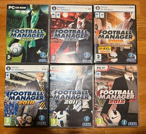 Football Manager 2007 t/m 2012., Spelcomputers en Games, Games | Pc, Zo goed als nieuw, Sport, 1 speler, Vanaf 3 jaar, Online