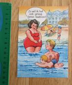 humorkaart vrouw in badkleding en badman die les geeft, Verzamelen, Ansichtkaarten | Themakaarten, Ophalen of Verzenden, 1960 tot 1980