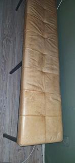 Eettafelbank - echt leer. Okergeel, Huis en Inrichting, Banken | Voetenbanken en Poefen, Ophalen, Minder dan 50 cm, Gebruikt, 125 cm of meer