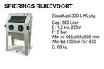 Straalkast  straalcabine 350 L Spierings Rijkevoort, Doe-het-zelf en Verbouw, Reinigingsmachines, Ophalen of Verzenden, Nieuw