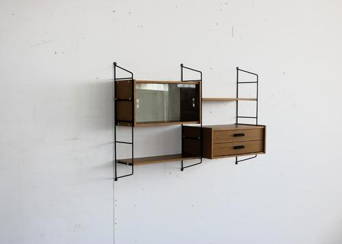 vintage wandrek | wandsysteem | jaren 60 | Zweeds, Huis en Inrichting, Woonaccessoires | Wandplanken en Boekenplanken, Gebruikt