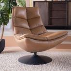 Draaifauteuil Sven / Eleonora, luxe leder, in  3 kleuren., Modern tijdloos landelijk, Nieuw, 75 tot 100 cm, Ophalen of Verzenden