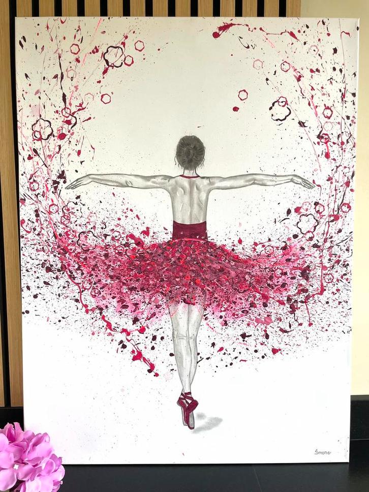 Schilderij Ballerina in roze., Antiek en Kunst, Kunst | Schilderijen | Abstract, Ophalen