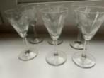 Vintage : 6 mooie likeur glaasjes ( geslepen glas), Ophalen of Verzenden, Zo goed als nieuw, Borrel- of Shotglas