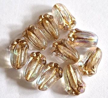 Tsjechische bloem kelk glas kralen 12x8 mm 2 beschikbaar voor biedingen
