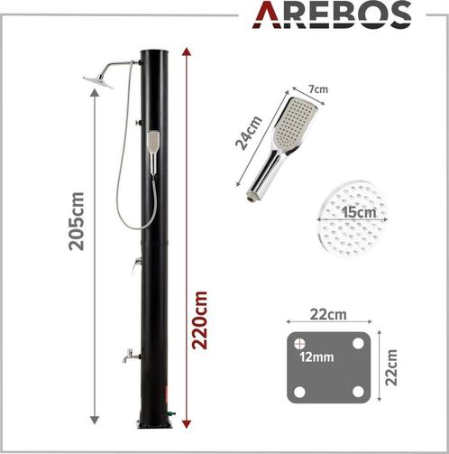 Nieuw Arebos buitendouche zwart 40 ltr, Tuin en Terras, Zwembad-toebehoren, Nieuw, Overige typen, Ophalen of Verzenden