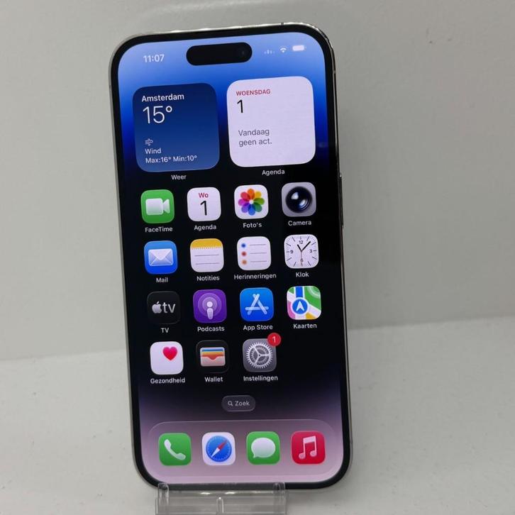 iPhone 14 Pro 128GB Zilver | Met garantie, Telecommunicatie, Mobiele telefoons | Apple iPhone, Zo goed als nieuw, 128 GB, Zonder abonnement