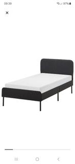 Bed ikea slattum 90x200 zgan!, Ophalen, 90 cm, Eenpersoons, Zwart