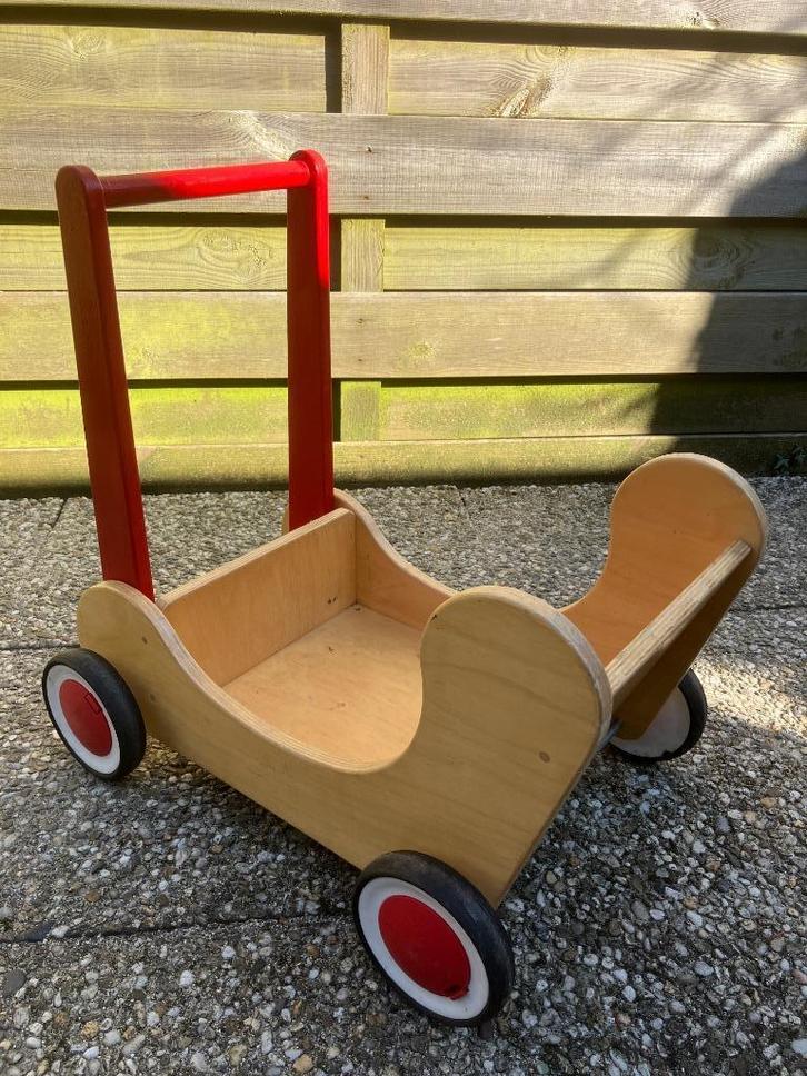 Houten loopkar loopwagen, Kinderen en Baby's, Speelgoed | Houten speelgoed, Gebruikt, Duw- of Trekspeelgoed, Ophalen