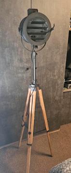Tripod vloerlamp zwart met hout studiospot zwart, Ophalen, Gebruikt, Hout, 150 tot 200 cm