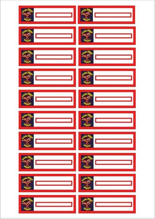 WURLITZER JUKEBOXEN, logo titelkaartjes voor 45 toeren boxen, Verzamelen, Automaten | Jukeboxen, Nieuw, Wurlitzer, 1950 tot 1960