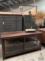 Prachtige grote antieke toonbank met glas keukeneiland, Gebruikt, Overige kleuren, Minder dan 100 cm, 25 tot 50 cm