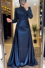 Pinar Sems Elegante Galajurk Avondjurk Abiye 42/44, Blauw, Maat 42/44 (L), Ophalen of Verzenden, Onder de knie