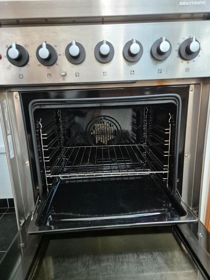 Gasstel, Oven en afzuigkap- Vrijstaand, Witgoed en Apparatuur, Ovens, Gebruikt, Vrijstaand, Oven, 45 tot 60 cm, 45 tot 60 cm, Hete lucht