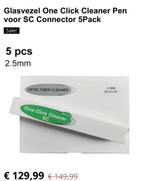 Glasvezel One Click Cleaner Pen voor SC Connector 5Pack, Telecommunicatie, Overige Telecommunicatie, Ophalen of Verzenden, Zo goed als nieuw