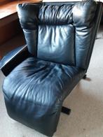 Zwart Leren design fauteuil met relax stand, Ophalen, Gebruikt, Minder dan 75 cm, Design