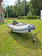 Rib/rubberboot met motor en strandtrailer., Watersport en Boten, Rubberboten, Zo goed als nieuw, Benzine, Minder dan 70 pk, Overige materialen