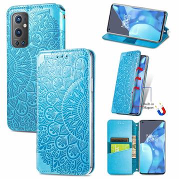 Luxe PU Lederen Wallet Case Set voor OnePlus 9 Pro _ Blauw beschikbaar voor biedingen
