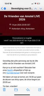 Zitplaatsen vrienden van Amstel live 14-01-2026, Twee personen