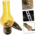 Wandlamp Industrieel olie lamp lantaarn geel glas antiek set, Nieuw, Ophalen of Verzenden, A, Glas