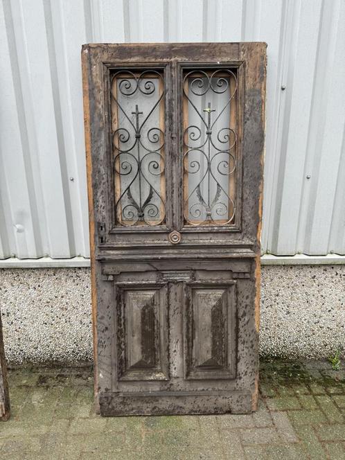 Prachtige antieke voordeur uit 1880, Doe-het-zelf en Verbouw, Deuren en Horren, Gebruikt, Buitendeur, 200 tot 215 cm, 80 tot 100 cm