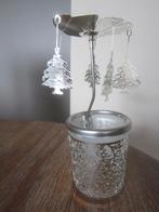 waxine lichtje carrousel draaiende kerstbomen zilverkleurig, Diversen, Kerst, Ophalen of Verzenden, Zo goed als nieuw
