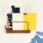 teak vintage MidCentury BRIEVENSTANDAARD Deens messing retro, Ophalen of Verzenden, Gebruikt
