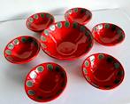 Vintage 7 delig tapas set - Handmade geglazuurd keramiek, Ophalen of Verzenden
