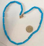 Hippe korte geknoopte ketting edelsteen Blauwe Howliet, Blauw, Nieuw, Ophalen of Verzenden, Steen of Mineraal