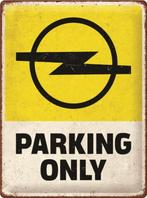 Opel parking only relief reclamebord van metaal wandbord, Nieuw, Ophalen of Verzenden