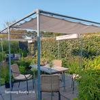 Zonwering van zeildoek op steigerpalen, Tuin en Terras, Partytenten, Overige typen, Minder dan 4 meter, Zo goed als nieuw, Minder dan 5 meter