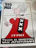 Originele poster ‘ zeg Nee tegen opheffing A’dam’1995, Ophalen of Verzenden, Rechthoekig Staand, Overige onderwerpen