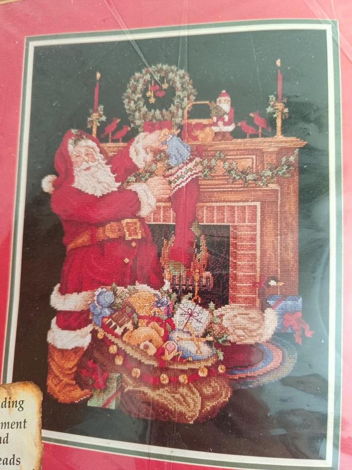 Kerstman borduurpakket 33x43,2 cm, Hobby en Vrije tijd, Borduren en Borduurmachines, Zo goed als nieuw, Borduurpakket, Handborduren