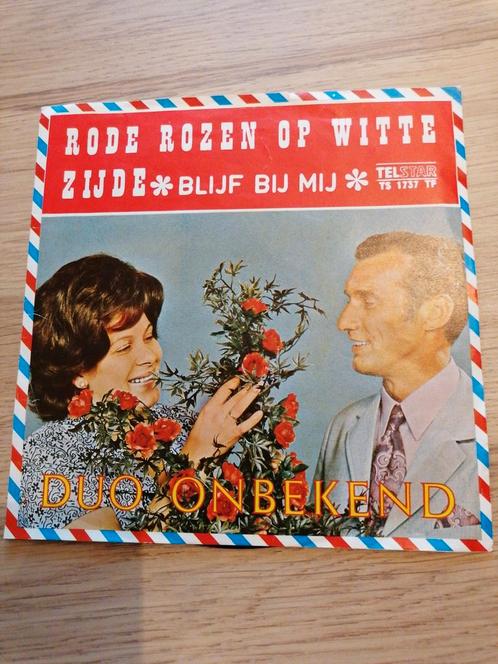Duo onbekend /rode rozen op witte zijde, Cd's en Dvd's, Vinyl | Nederlandstalig, Gebruikt, Levenslied of Smartlap, Overige formaten