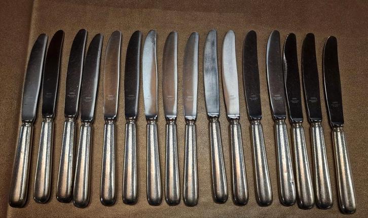 16 verzilverde messen Gero, Hollands Glad, Hollandia Plate, Antiek en Kunst, Antiek | Bestek, Ophalen of Verzenden