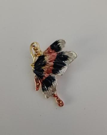 Goudkleurige broche vlinder zilverkleurig zwart roze beschikbaar voor biedingen
