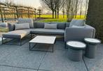 -50%! Gloster Maya Loungebank + tafel - SHOWROOMMODEL, Tuin en Terras, Tuinsets en Loungesets, 6 zitplaatsen, Bank, Aluminium